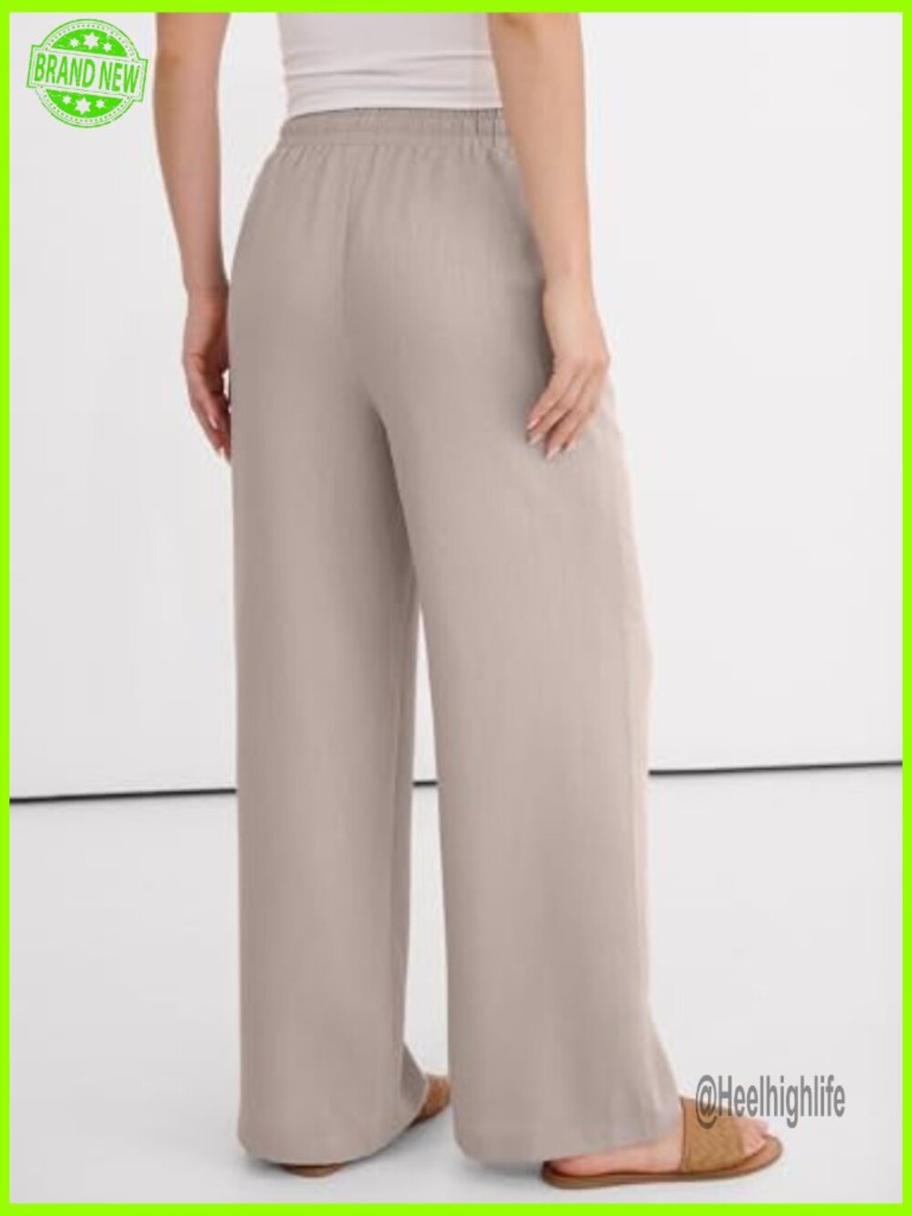 Wide Leg Palazzo Pants 2026 Summer Casual Loose Elastic High Waisted Flowy - Picture 4 of 7